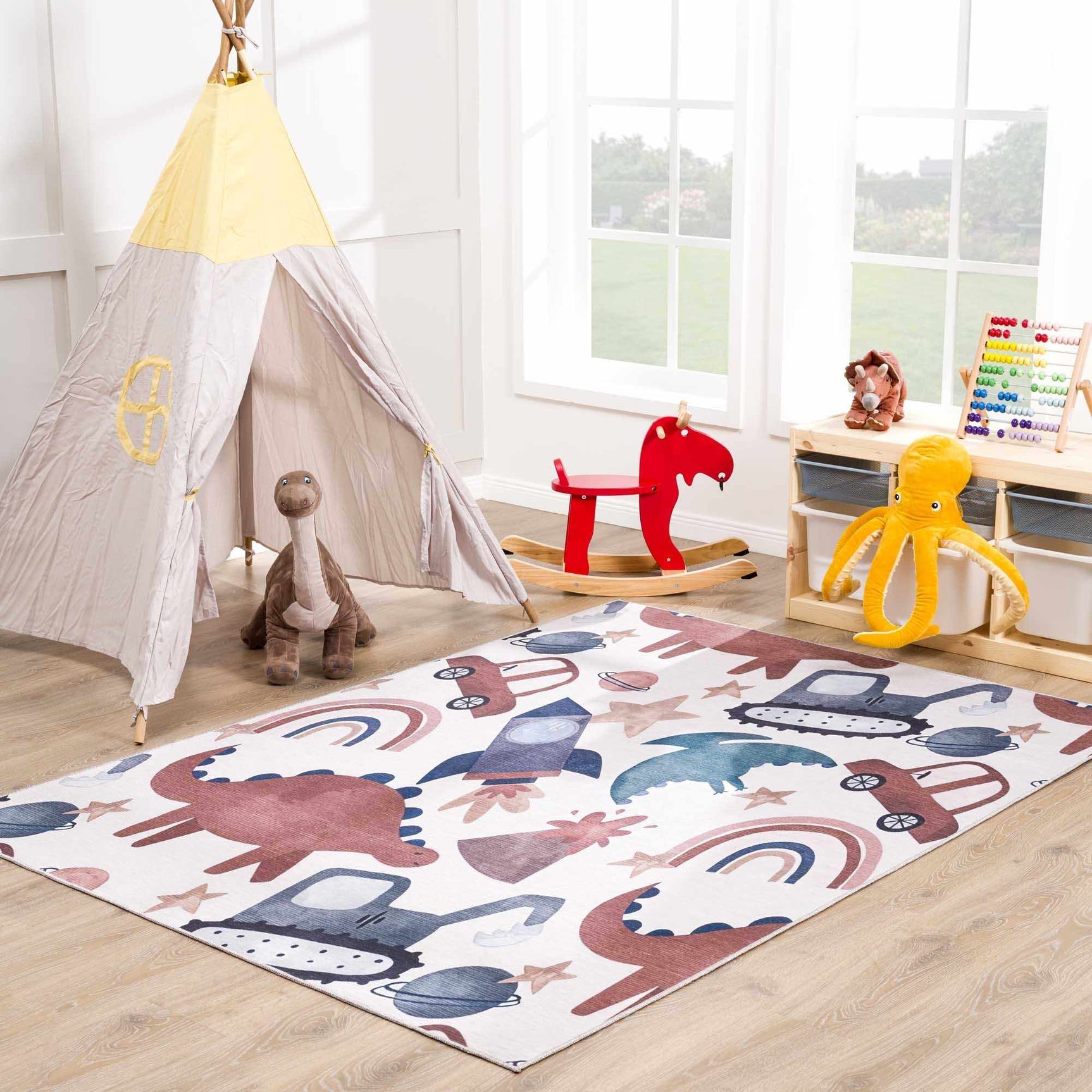 Libra Rainbow Kids Washable Area Rug - Clearance - Ornate Home