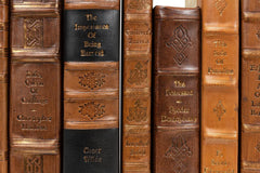 Library Luxe Brown Faux Leather Books (Set of 24) - Ornate Home