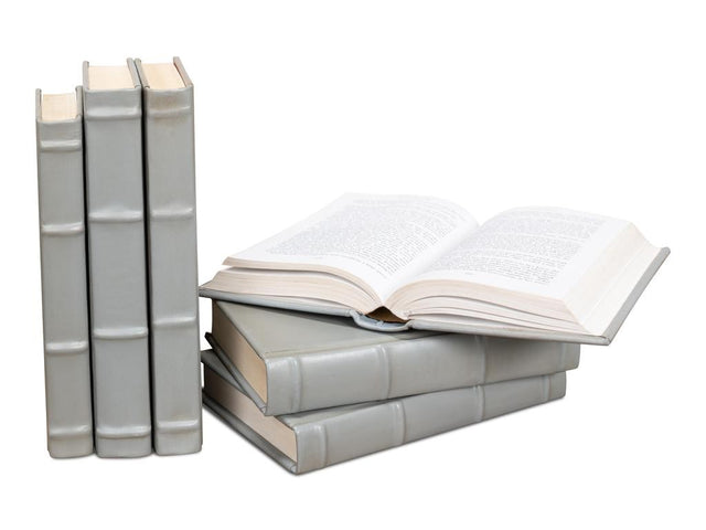 Library Luxe Grey Books (Set of 12) - Ornate Home