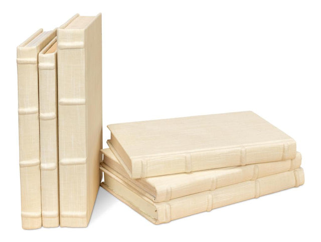 Library Luxe Ivory Books (Set of 12) - Ornate Home