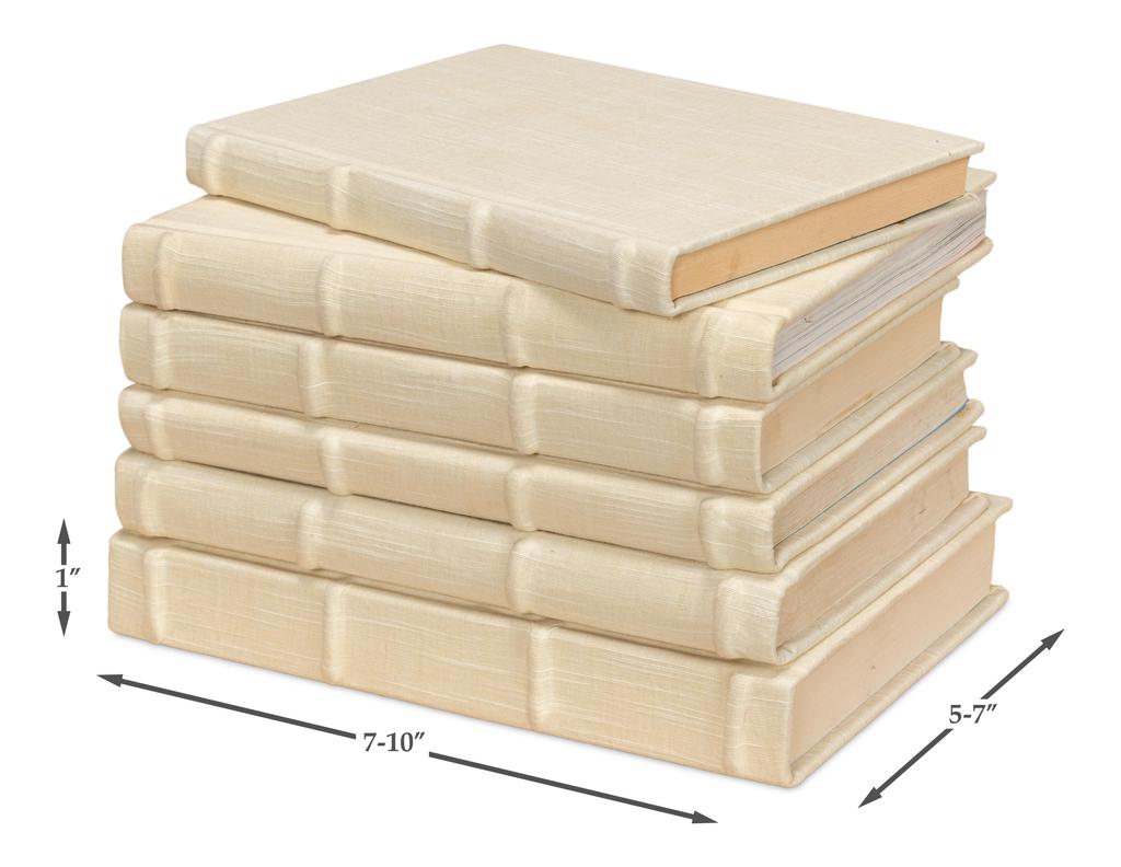 Library Luxe Ivory Books (Set of 12) - Ornate Home
