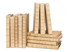 Library Luxe Ivory Leather & Paper Books (Set of 24) - Ornate Home