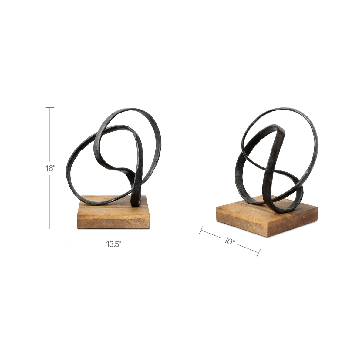 Lida Black Cast Aluminum Sculpture - Ornate Home
