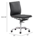 Lider Black Plus Armless Office Chair - Ornate Home