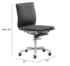 Lider Black Plus Armless Office Chair - Ornate Home
