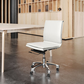 Lider White Plus Armless Office Chair - Ornate Home