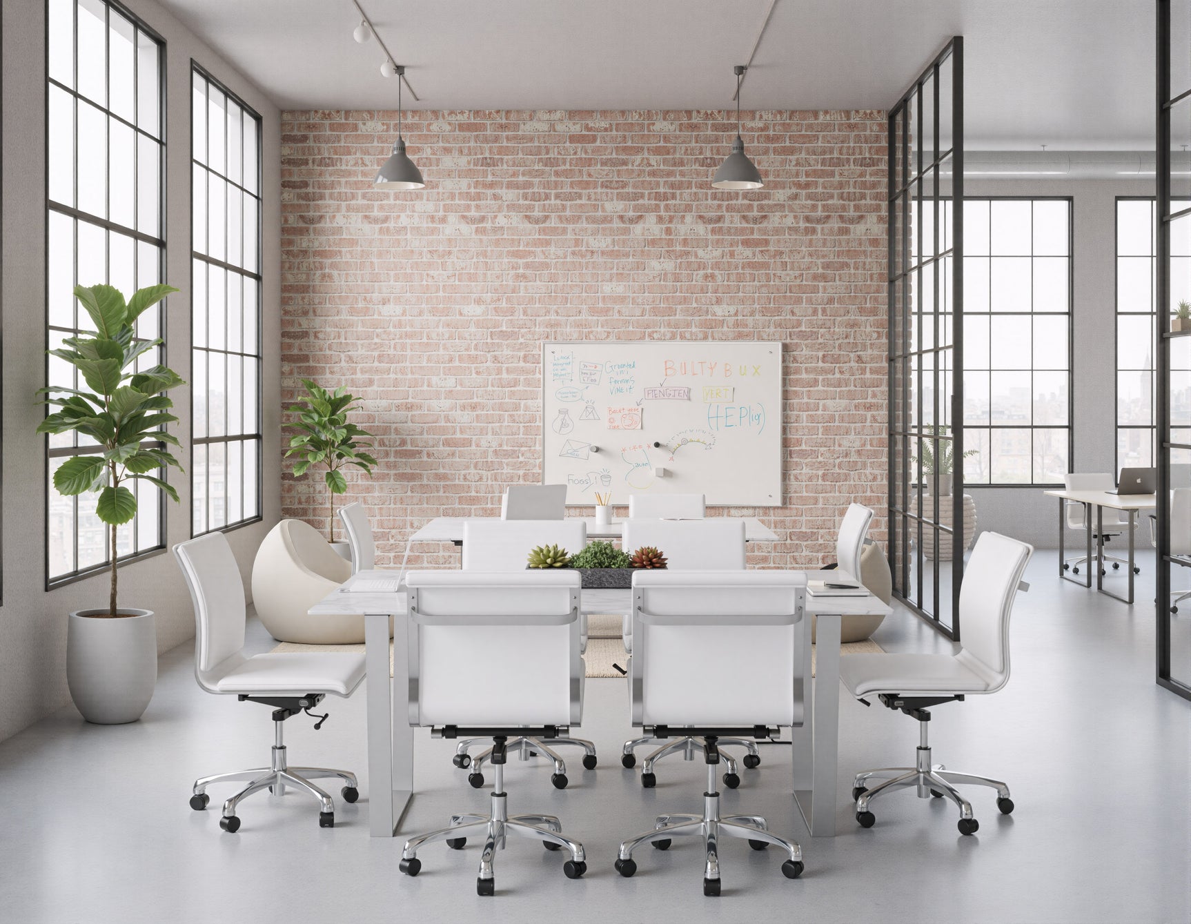 Lider White Plus Armless Office Chair - Ornate Home