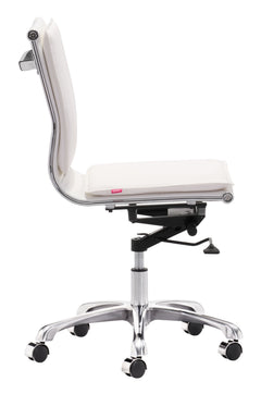 Lider White Plus Armless Office Chair - Ornate Home
