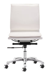 Lider White Plus Armless Office Chair - Ornate Home