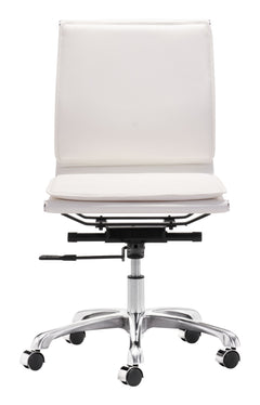 Lider White Plus Armless Office Chair - Ornate Home