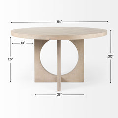 Liesl Gray 54" Round Pedestal Dining Table - Ornate Home