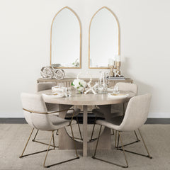 Liesl Gray 54" Round Pedestal Dining Table - Ornate Home