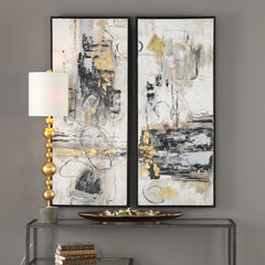 Life Scenes Multicolor Abstract Art (Set of 2) - Ornate Home