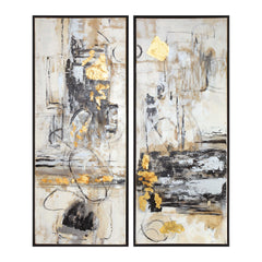 Life Scenes Multicolor Abstract Art (Set of 2) - Ornate Home