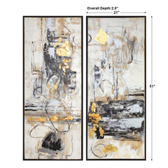 Life Scenes Multicolor Abstract Art (Set of 2) - Ornate Home