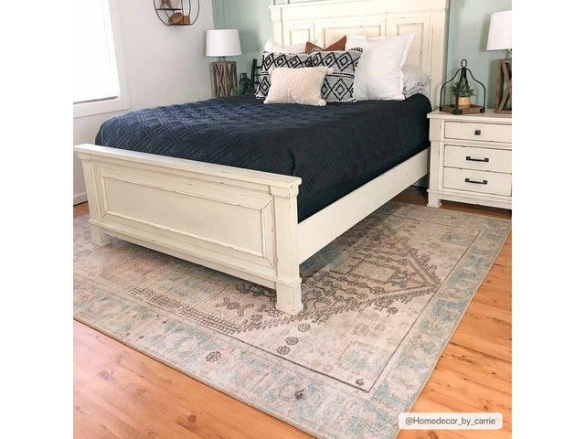 Light Olive Baloy Vintage Washable Area Rug - Ornate Home