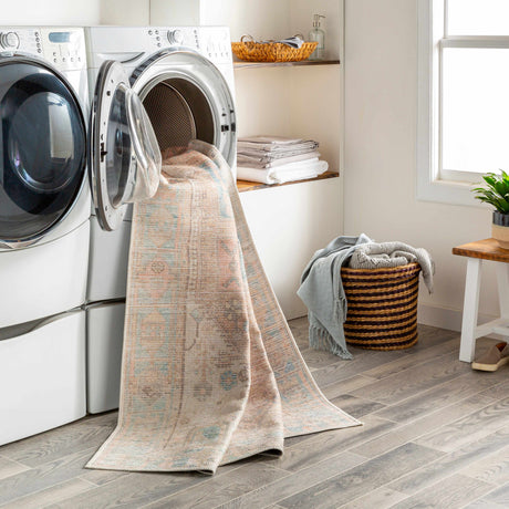 Light Olive Baloy Vintage Washable Area Rug - Ornate Home