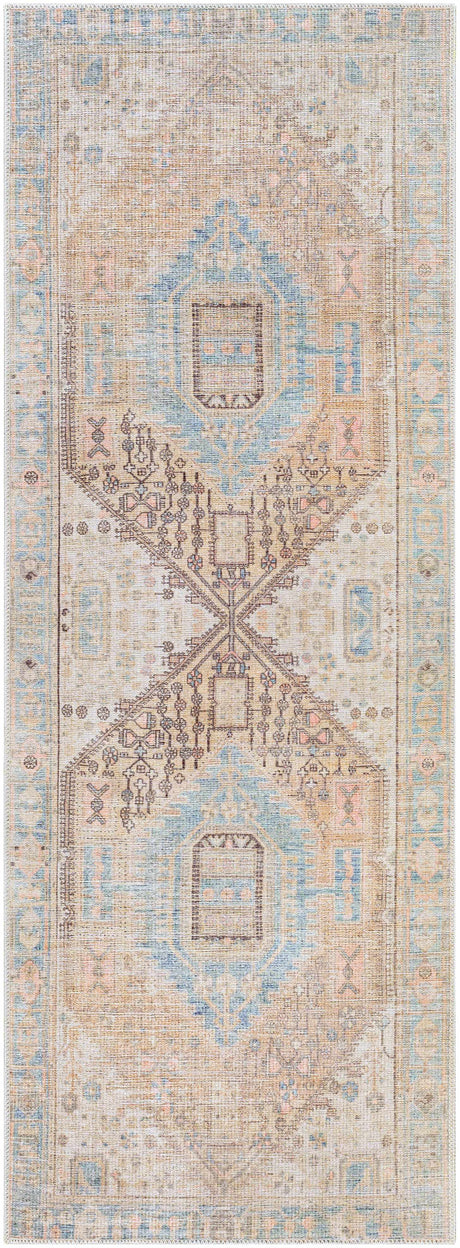 Light Olive Baloy Vintage Washable Area Rug - Ornate Home