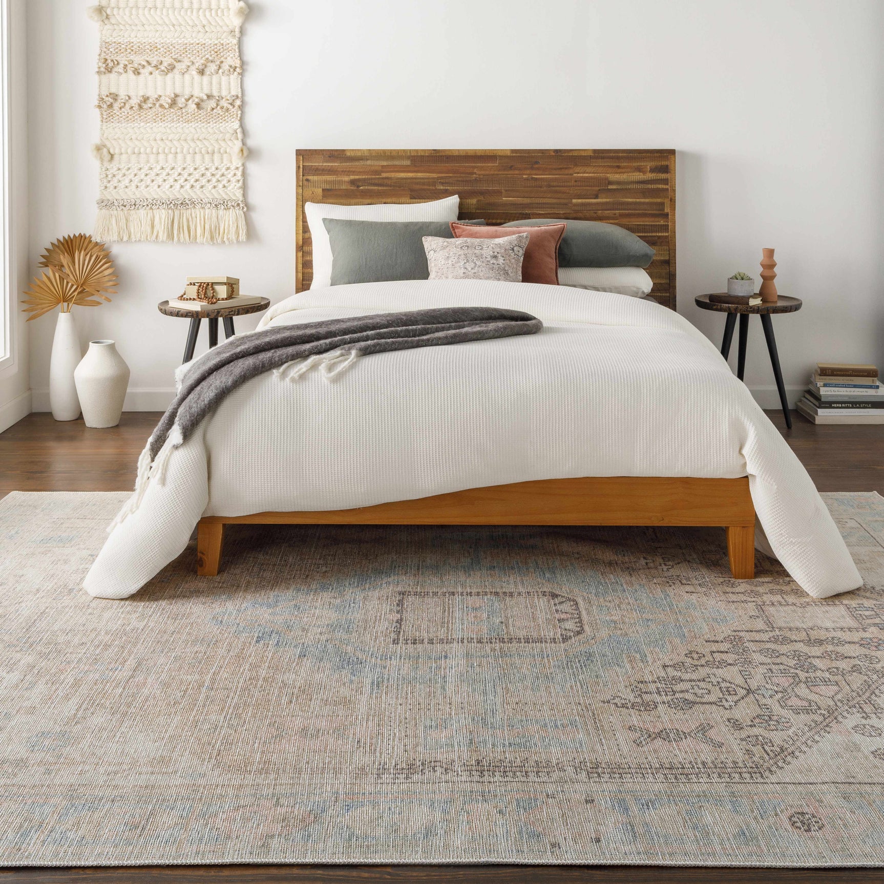 Light Olive Baloy Vintage Washable Area Rug - Ornate Home