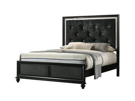 Lila Black Queen Upholstered Panel Bed - Ornate Home