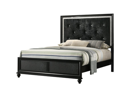 Lila Black Upholstered Panel Bedroom Set - Ornate Home