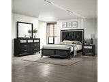 Lila Black Upholstered Panel Bedroom Set - Ornate Home
