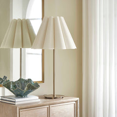 Lilabet Brass Fluted Shade Table Lamp - Ornate Home