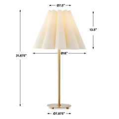 Lilabet Brass Fluted Shade Table Lamp - Ornate Home