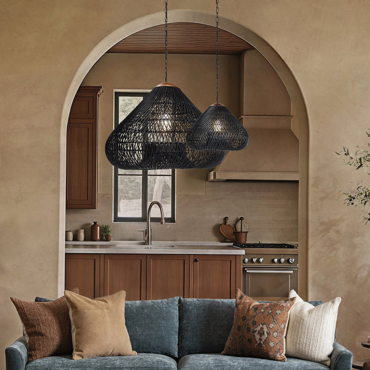 Lili Black 23.5" Ceiling Light