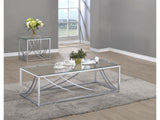 Lille Chrome 2-piece Glass Top Coffee And End Table Set - Ornate Home
