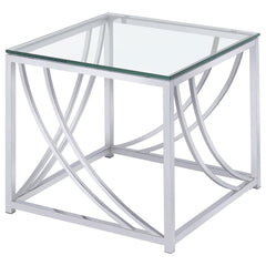 Lille Chrome 2-piece Glass Top Coffee And End Table Set - Ornate Home
