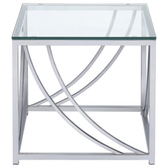 Lille Chrome 2-piece Glass Top Coffee And End Table Set - Ornate Home