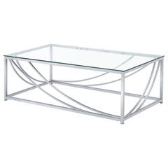 Lille Chrome 2-piece Glass Top Coffee And End Table Set - Ornate Home