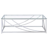 Lille Chrome 2-piece Glass Top Coffee And End Table Set - Ornate Home