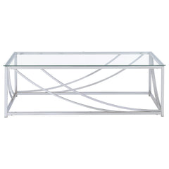 Lille Chrome 2-piece Glass Top Coffee And End Table Set - Ornate Home