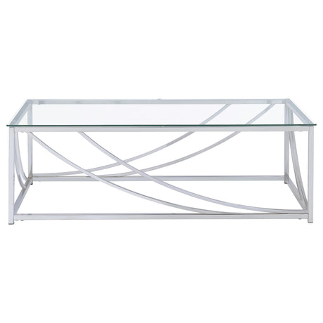 Lille Chrome 2-piece Glass Top Coffee And End Table Set - Ornate Home