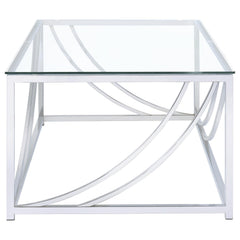 Lille Chrome 2-piece Glass Top Coffee And End Table Set - Ornate Home