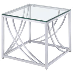 Lille Chrome 3-piece Glass Top Coffee And End Table Set - Ornate Home