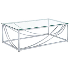 Lille Chrome 3-piece Glass Top Coffee And End Table Set - Ornate Home