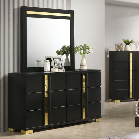 Lillestrom Black/Gold Dresser - Ornate Home