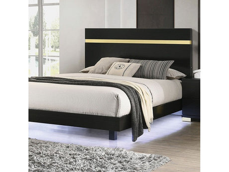 Lillestrom Black/Gold Eastern King Bed - Ornate Home