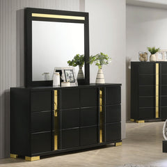 Lillestrom Black/Gold Mirror - Ornate Home