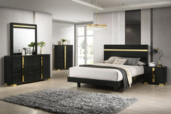 Lillestrom Black/Gold Nightstand - Ornate Home