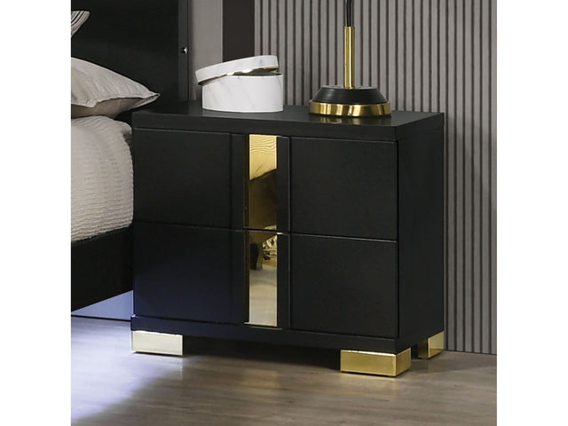 Lillestrom Black/Gold Nightstand - Ornate Home