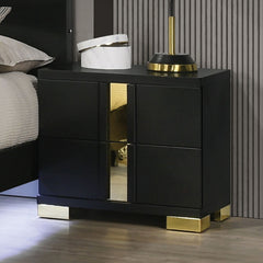Lillestrom Black/Gold Queen 4 Piece Bedroom Set - Ornate Home