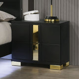 Lillestrom Black/Gold Queen 5 Piece Bedroom Set w/2 Nightstands - Ornate Home
