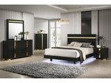 Lillestrom Black/Gold Queen 5 Piece Bedroom Set w/2 Nightstands - Ornate Home