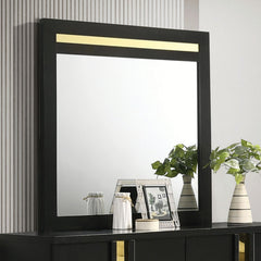 Lillestrom Black/Gold Queen 5 Piece Bedroom Set w/Chest - Ornate Home