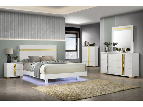 Lillestrom White Queen 5 Piece Bedroom Set w/2 Nightstands - Ornate Home