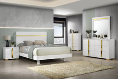 Lillestrom White Queen 5 Piece Bedroom Set w/Chest - Ornate Home
